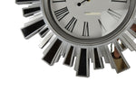 19.5" Inch Silver and Mirror Starburst Wall Clock