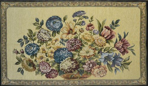 48" Cream Woven Tapestry Flower Basket
