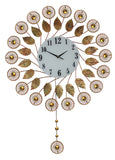 37" Copper Floral Pendulum Wall Clock