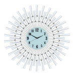 28" Silver Spoke Sunburst Style Silver Wall Clock