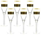 6pc Champagne Flute Set 10" Inch Gold Rimmed Flutes