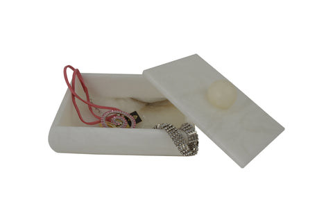 6" Inch Solid Alabaster Sone Jewelry Box