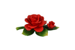 Capodimonte 7" Inch Italian Handmade Ceramic Red Rose