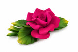 Capodimonte 7" X 4" Inch Italian Handmade Ceramic Fushia Rose