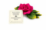 Capodimonte 7" X 4" Inch Italian Handmade Ceramic Fushia Rose