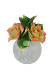 8" Capodimonte Porcelain Diffuser with Orange and Pink Roses