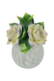 8" Capodimonte Porcelain Diffuser with Cream and Purple Roses