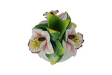 8" Capodimonte Porcelain Diffuser with Pink Orchids