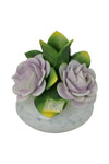 8" Capodimonte Porcelain Diffuser with Purple Roses