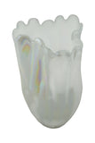 Iridescent Glass Vase –  13" Tall Decorative Flower Vase for Home Décor in Pearl White