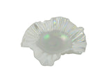 Iridescent Glass Bowl – 12 " Diameter Decorative Centerpiece for Home Décor in Pearl White