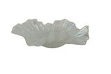 Iridescent Glass Bowl – 12 " Diameter Decorative Centerpiece for Home Décor in Pearl White