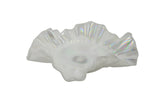 Iridescent Glass Bowl – 12 " Diameter Decorative Centerpiece for Home Décor in Pearl White