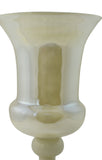 Iridescent Glass Vase –  13.5" Tall Decorative Flower Vase for Home Décor in Pearl White