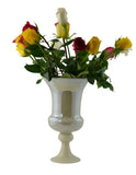 Iridescent Glass Vase –  13.5" Tall Decorative Flower Vase for Home Décor in Pearl White