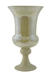 Iridescent Glass Vase –  13.5" Tall Decorative Flower Vase for Home Décor in Pearl White