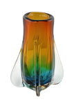 11-Inch Ombre Glass Vase – Handcrafted Decorative Flower Vase in Rainbow Colors