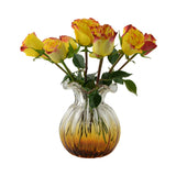 8-Inch Amber Glass Bud Vase – Handcrafted Decorative Vase for Modern Home Décor in Warm Amber