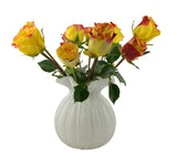 8-Inch Amber Glass Bud Vase – Handcrafted Decorative Vase for Modern Home Décor in White