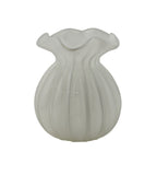 8-Inch Amber Glass Bud Vase – Handcrafted Decorative Vase for Modern Home Décor in White