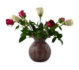 8-Inch Amber Glass Bud Vase – Handcrafted Decorative Vase for Modern Home Décor in Purple