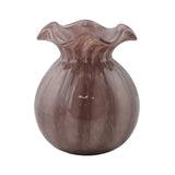 8-Inch Amber Glass Bud Vase – Handcrafted Decorative Vase for Modern Home Décor in Purple
