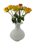 11-Inch Glass Vase – Handcrafted Decorative Flower Vase for Modern Home Décor in White