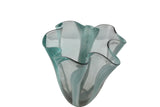 10-Inch Glass Vase – Handcrafted Decorative Flower Vase for Modern Home Décor in Turquoise and Clear Blue