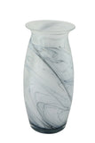 12" Tall Glass Vase – Handcrafted Decorative Flower Vase for Modern Home Décor in Black and White