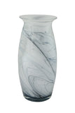 12" Tall Glass Vase – Handcrafted Decorative Flower Vase for Modern Home Décor in Black and White