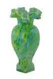14-Inch Glass Vase – Handcrafted Decorative Flower Vase for Modern Home Décor in Bright Green & Blue