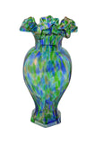 14-Inch Glass Vase – Handcrafted Decorative Flower Vase for Modern Home Décor in Blue and Green