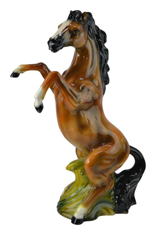 Threestar 23" Ceramic Brown Statue of Brown Horse