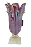 17" Inch Italian Hand Blown Murano Purple Glass Vase