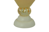 15" Inch Italian Murano Yellow Glass Dish Fruit Bowl Center Piece