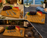 11pc Wine and Cheese Board Set w/ Anchors