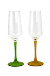 8.5" Inch Multicolor Stem Champagne Flutes
