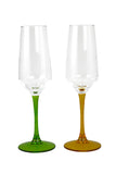 8.5" Inch Multicolor Stem Champagne Flutes