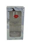 Large 18 Ounce Wine Glass with Red Lips Rhinestone Emblem