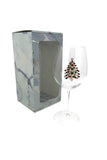 Large 18 Ounce Wine Glass with Christmas Tree Rhinestone Emblem