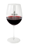 Large 18 Ounce Wine Glass with Silver Cross Rhinestone Emblem