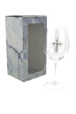 Large 18 Ounce Wine Glass with Silver Cross Rhinestone Emblem