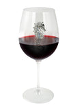 Large 18 Ounce Wine Glass with Silver Seahorse Rhinestone Emblem