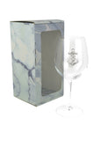 Large 18 Ounce Wine Glass with Silver Nautical Anchor Rhinestone Emblem