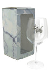 Large 18 Ounce Wine Glass with Silver Dog Rhinestone Emblem