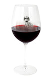 Large 18 Ounce Wine Glass with Silver Labrador Dog Rhinestone Emblem