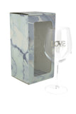 Large 18 Ounce Wine Glass with Silver Love Rhinestone Emblem