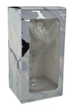 Large 18 Ounce Wine Glass with Silver Love Rhinestone Emblem