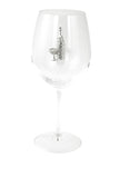 Large 18 Ounce Wine Glass with Silver Wine Bottle & Glass Emblem