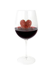 Large 18 Ounce Wine Glass with Red Heart Emblem